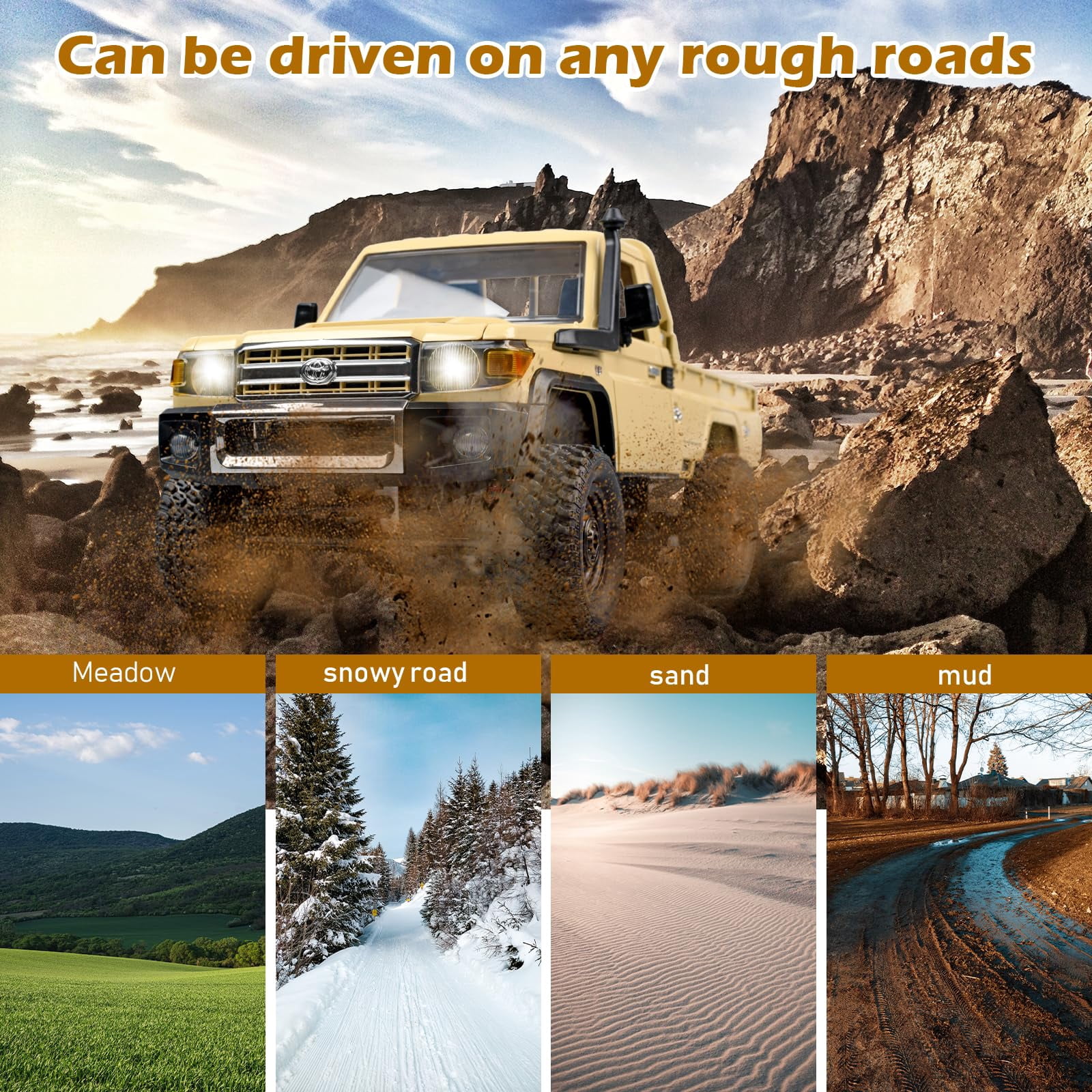 AOBAIWO 1/12 RC Crawler MN82 RC Car Rock Crawler 4x4 with 3 Upgraded 1200mah Battery 2.4GHz Remote Control Truck 4WD Off-Road Pick-up Truck RTR 280 Strong Magnetic Motor