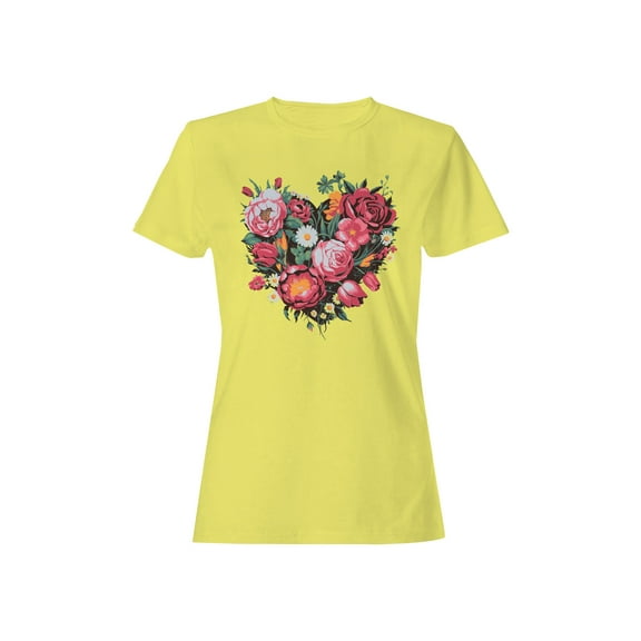 Floral Heart Wall Art Women's T-shirt