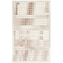 SAFAVIEH Ebony Risto Geometric Area Rug, Ivory/Brown, 6' x 9'