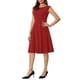 thumbnail image 4 of INSPIRE CHIC Vestidos sin mangas para mujer, elegante vestido de oficina de cuello redondo en corte A, 2XL rojo, 4 of 4