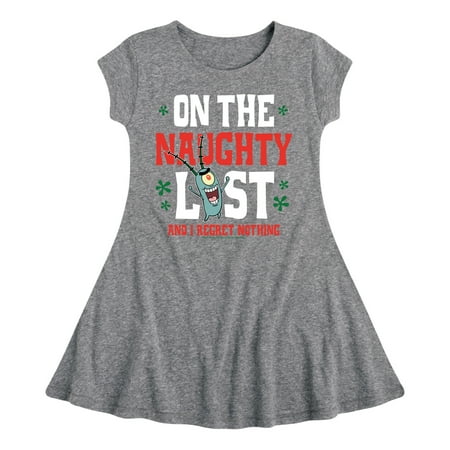 

SpongeBob SquarePants - Plankton Naughty List - Toddler And Youth Girls Fit And Flare Dress