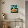 thumbnail image 3 of Starry Night Cat Canvas Trendy Animal Art by Art Remedy, White Frame, 20" x 20", 3 of 7