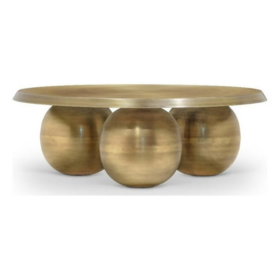 Maklaine Modern / Contemporary Gold Finish Iron Metal Coffee Table