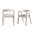 thumbnail image 3 of Walker Edison Modern Solid Wood Boucle Rounded Back Dining Chair, Set of 2, Ivory, 3 of 12