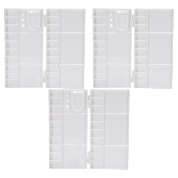Paint Mixing Tray Watercolor Mixing Palette Tray Palette Plastic White 1X20.2X20.2CM 3 Pcs