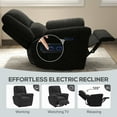 thumbnail image 4 of HOMCOM Fauteuil Inclinable Électrique, Fauteuil Inclinable Rembourré avec Ports USB, Noir, 4 of 10