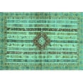 thumbnail image 1 of Ahgly Company Machine Washable Indoor Rectangle Abstract Turquoise Blue Modern Area Rugs, 8' x 12', 1 of 4