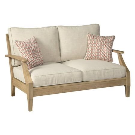 Signature Design by Ashley Clare View Eucalyptus Wood Outdoor Loveseat with Cushion