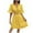 Yellow, variant on Summer Plus Size Dresses for Womens 2025 Fashion New Patchwork Lace V-neck Waist Cinching Solid Color Dress