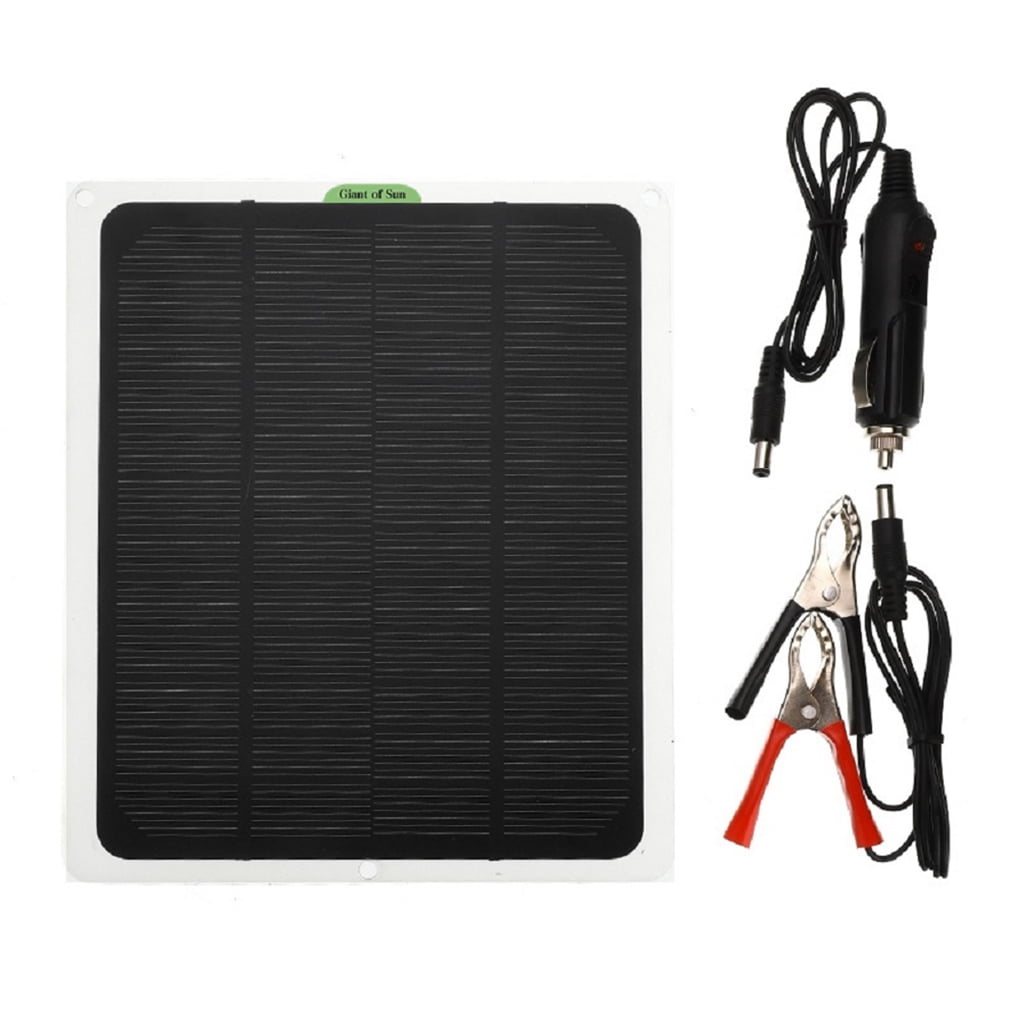 Dido 12V Solar Panel Car-mounted Charger Dual USB Waterproof Battery Power  Charging with Cable Wire Set Outdoor Emergency 5W