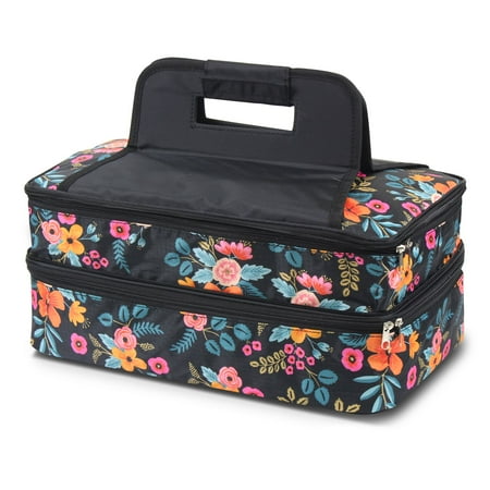 Casseroles For Christmas Lunch Zodaca Fashion Marion Floral Print Double Casserole Insulated Carrier Bag ()