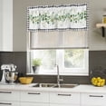 thumbnail image 4 of Green Eucalyptus Leaves Curtain Valances for Windows, Kitchen Valance Window Treatments Panel 2 Pack, Modern Art Farmhouse Plaid Rod Pocket Short Curtains for Bathroom Bedroom 42 x 18 Inch, 4 of 8