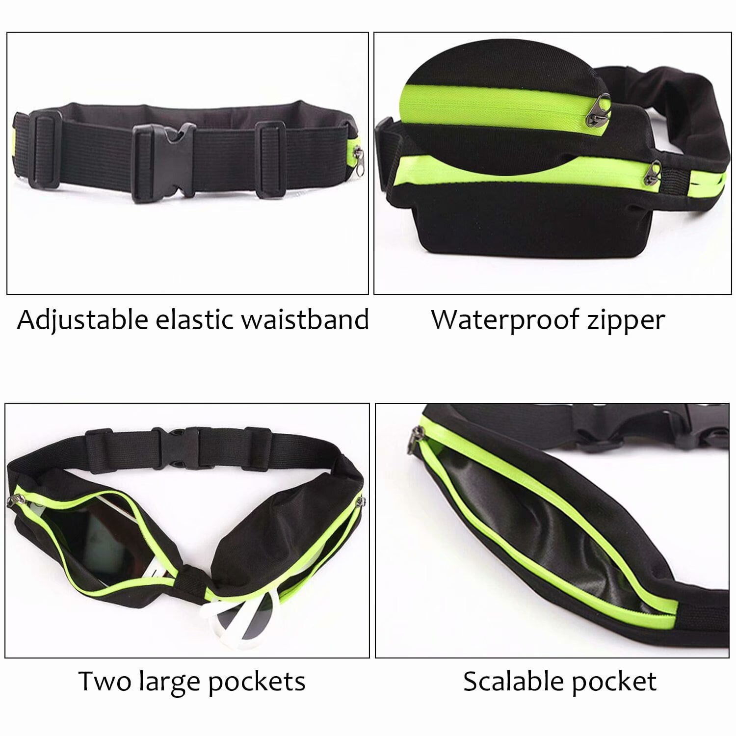 Running Belt Waist Pack Fanny Pack for Men and Women with 2 Expandable Pockets Sweatproof Rainproof Mobile Phone Pouch Bag fit for Hiking Jogging Walking Cycling Walmart