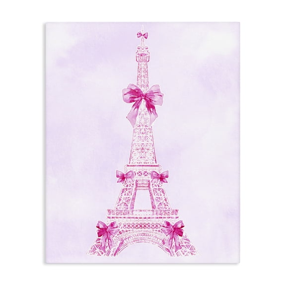 Stupell Industries Ribbon Bedecked Eiffel Tower Canvas Wall Art, design by Ziwei Li