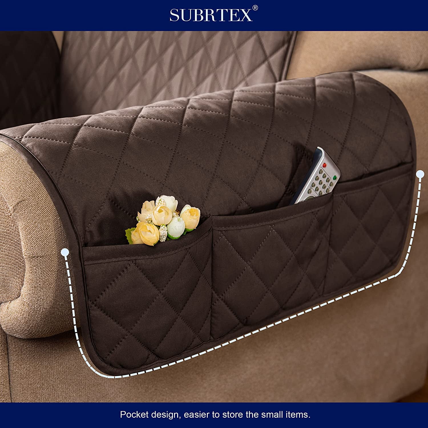 Subrtex Reversible Sofa Slipcover Quilted Couch Cover,Sofa,Coffee