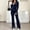 Navy, variant on Women's Velour 2 Piece Sweatsuit Set Zip Up Hoodie Jacket and Flare Leg Sweatpants Outfits Y2K Loungewear Tracksuit
