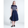 thumbnail image 2 of Free Assembly Women's Belted Denim Panel Skirt, Sizes 0-20, 2 of 4