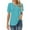 504_Sky Blue, variant on V Neck T Shirts for Women Tops Puff Short Sleeve Shirt Pleated Floral Printed Tunic Blouse Short Sleeve Shirts for Women Black