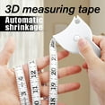 thumbnail image 5 of 4 Counts Body Measureing Tape 60 Inch, Automatic Shrinkage 3D Measuring Tape for Home and Fitness, Retractable Portable Measuring Body Tool for Waist Arms Hip, White, 5 of 6