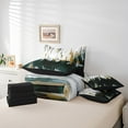 thumbnail image 4 of YST 7-Piece Modern Graffiti Comforter Set, Twin Size, Emerald Green Gradient Brush Strokes, 4 of 4