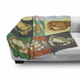 thumbnail image 3 of Crabs Soft Flannel Fleece Throw Blanket, Illustration of Crabs Different Colors Poprt Style Retro Design Print, Cozy Plush for Indoor and Outdoor Use, 50" x 70", Pale Yellow and Orange, by Ambesonne, 3 of 6