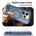 thumbnail image 6 of Dteck Magnetic Case for iPhone 14 Pro / iPhone 13 Pro,Shockproof TPU+PC Anti-Slip Compatible with Mag Safe Case Adjustable Kickstand Frosted Translucent Matte Phone Cover,Darkblue, 6 of 6