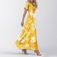 thumbnail image 2 of LWavelet Women's V-Neck Ruffle Sleeve Bunny & Easter Egg Print Maxi Dress for Easter & Casual Outfits Orange 2XL, 2 of 4