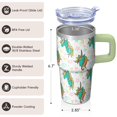 thumbnail image 3 of 20OZ Unicorn Themed Travel Tumbler with Handle and Straw Double Wall Stainless Steel Cup Insulated Mug for Cold Hot Drinks Ideal Gifts for Women Mom Friends on Birthday Christmas Thanksgiving, 3 of 6
