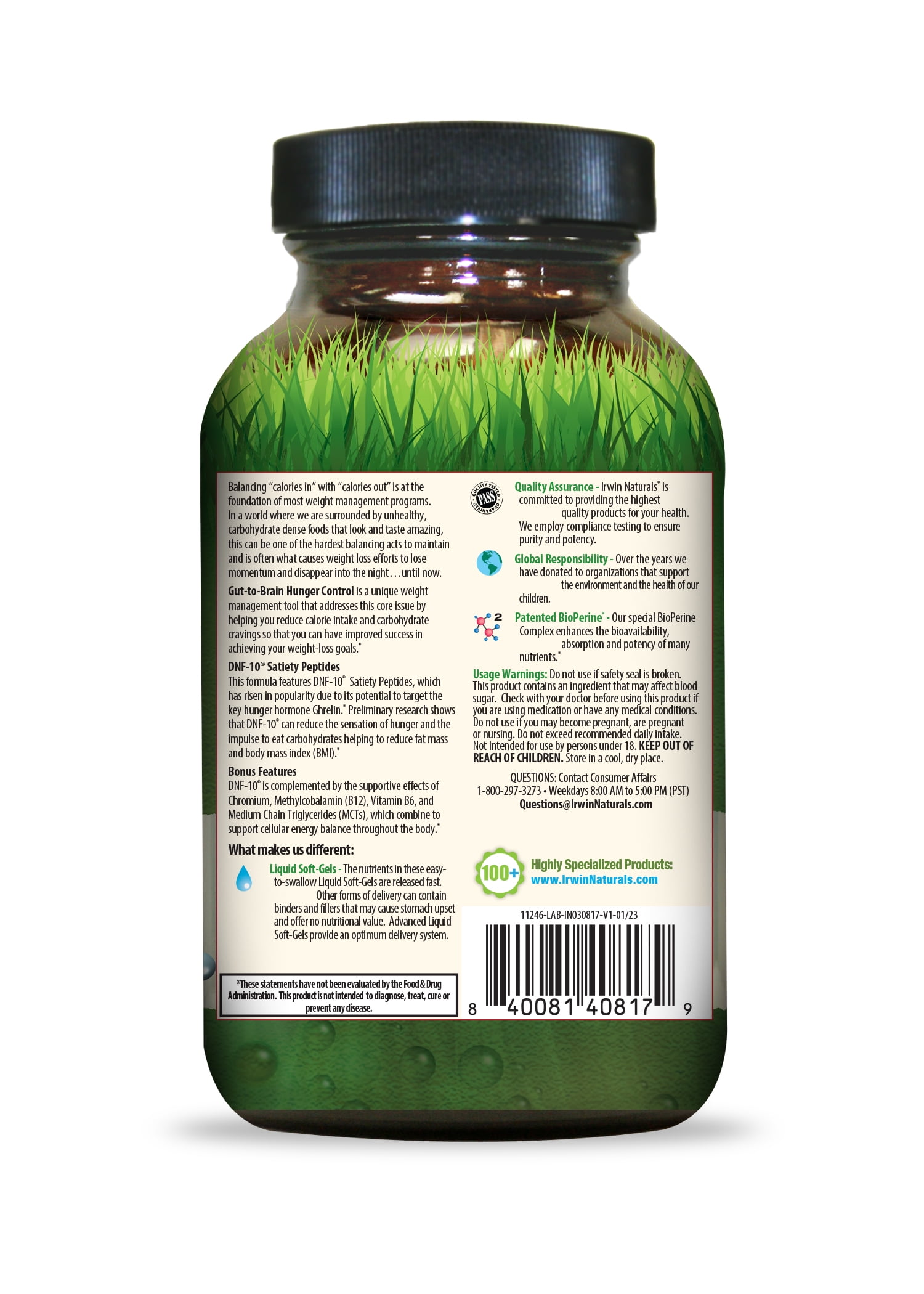 Irwin Naturals Gut-to-Brain Hunger Control, 56 Soft Gels