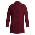 thumbnail image 3 of Miluxas Coats for Men Men's Winter Button Slim Long Sleeve Suit Jacket Trench Coat Top Blouse Watermelon Red XL(XL), 3 of 6