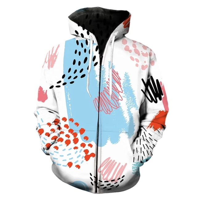 Sudadera con capucha 3D con estampado de grafiti de marca a la moda para hombre y mujer, sudadera con cremallera, chándal informal, ropa de calle para otoño e invierno