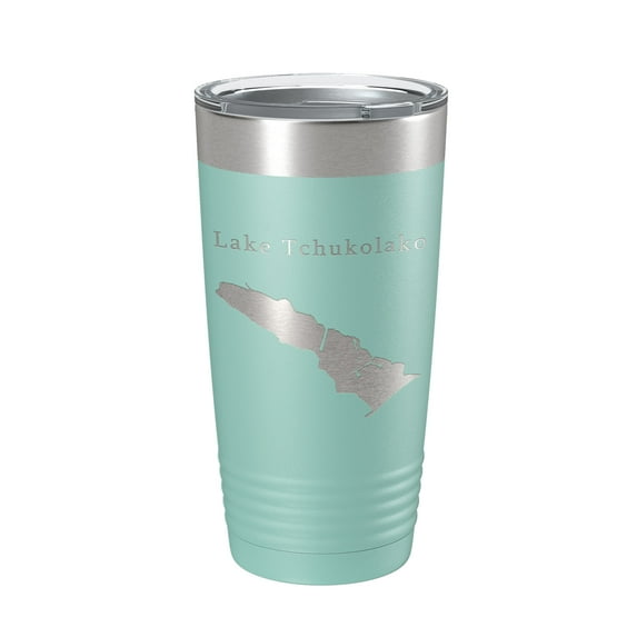 Lake Tchukolako Map Tumbler Travel Mug Insulated Laser Engraved Coffee Cup Georgia 20 oz Teal