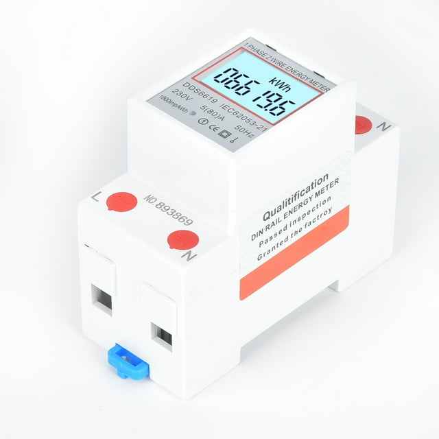 Energy Meter, DIN Rail Energy Meter Easy Reading Large Scale Integrated Circuits 230V Accurate Measure For Industry Use