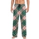 thumbnail image 2 of Pantalones de pijama largos para hombre, informales, con estampado a cuadros, holgados, deportivos, elásticos, rectos, vintage, con bolsillos, 2 of 9