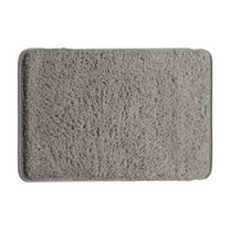 Non-Slip Bath Mat Dark Gray 24x16 Inch Thickened Absorbent Plush Carpet Rug for Bathroom Bedroom Entrance Machine Washable Soft