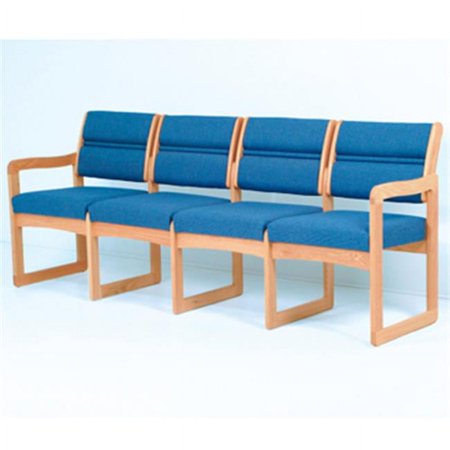 Valley Four Seat Sofa in Light Oak - Powder Blue