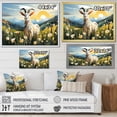 thumbnail image 4 of Designart "Patterns in Goat Pasture III" Animals Framed Wall Art - Modern Farmhouse White Goat Entryway Framed Wall Art, 4 of 6