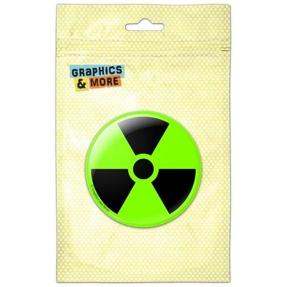 Radioactive on Green Pinback Button Pin Badge