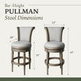 thumbnail image 5 of Maven Lane Pullman Bar Stool, Reclaimed Oak Finish w/ Ash Grey Fabric Upholstery, 5 of 9