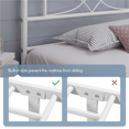 thumbnail image 4 of Fullfurnique Simple Metal Platform Bed with Curved Design for Adult, Twin, White, 4 of 6