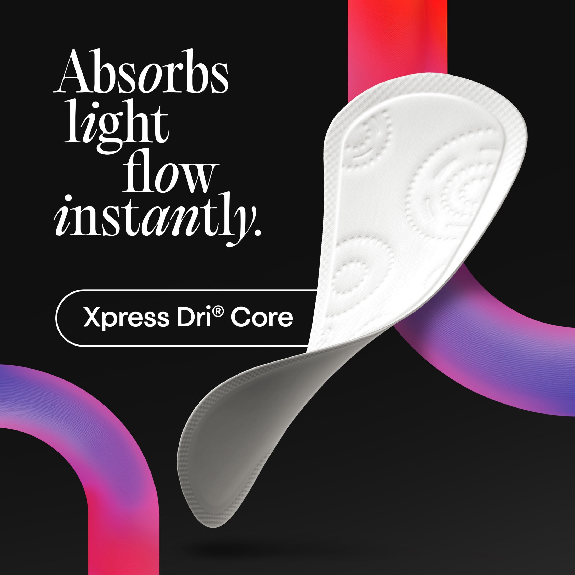 Kotex Absorbent Wrapped Liners, Light Absorbency, Regular Coverage, 100 Count