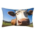thumbnail image 1 of Fotbe Blue Sky Meadow Cute Cow Funda de Almohada Decorativa Estilo Occidental, Lujo en Algodón, Fundas para Almohadas King, Cojín Estampado para Decoración del Hogar-16"x24", 1 of 6