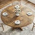 thumbnail image 4 of Ourlova Round 47 Inch Farmhouse Dining Table for 4, Circle Kitchen Table with Wood Tabletop and Stable Base for Home Dining Room Living, 4 of 7