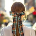 thumbnail image 2 of Unique Bargains 1 Pc Scarf Headband Argyle Neck Scarf for Women Navy Blue Green, 2 of 5