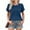 Navy, variant on Uaswgudfs Women's Pleated Short Sleeve T-Shirt Top- Soft Cotton Blend, Casual Relaxed Fit Blouse for Spring/Summer