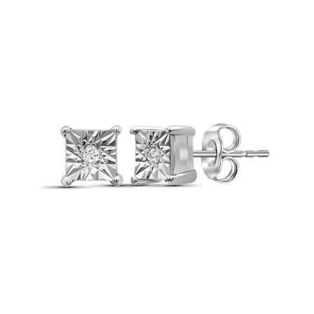 White Diamond Accent Sterling Silver Stud Earrings