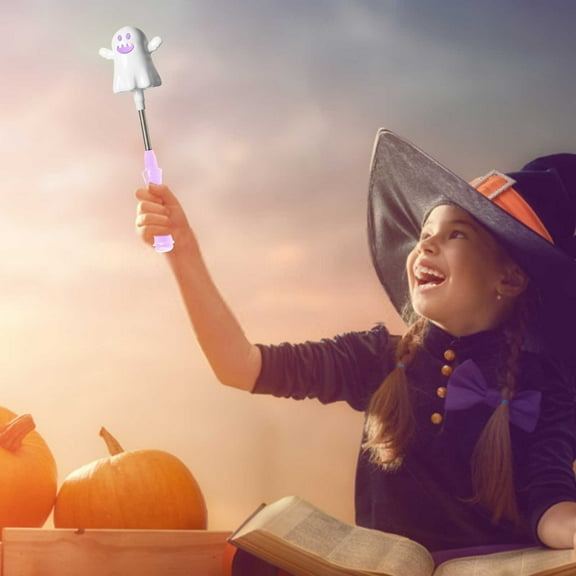 Halloween Pumpkin Light-Up Wand,Halloween Light-Up Ghost Wand,Pumpkin Shake Toys,Glow Pumpkin Stick,Ghost Flashing Wand for Joyful Halloween Fun Favors,Halloween Clearance
