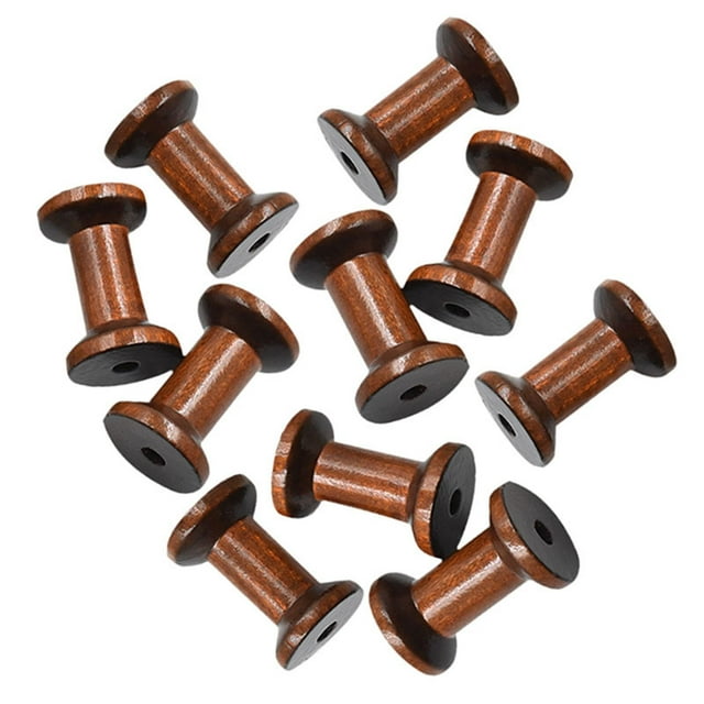 serony Empty Spools For Paracord Jewelry Chain Wire Wood Craft Supplies Every Project Ribbon Yarn Rope Fishing Line Wood Spools Coffee 5.2 cmx3.5 cm