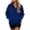 Blue, variant on Zip Up Sweatshirts For Women Solid Color Hoodless Sports Sweatshirt Casual Loose Lapel Pocket Lightweight Sweatshirt Athletic Jacket