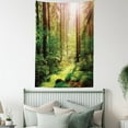 thumbnail image 4 of Forest Tapestry, Forest in Spring Time Sunset Moss Woods Leaf Wilderness Fantasy Magical View Print, Wall Hanging for Bedroom Living Room Dorm Decor, 40W X 60L Inches, Green Brown, by Ambesonne, 4 of 5